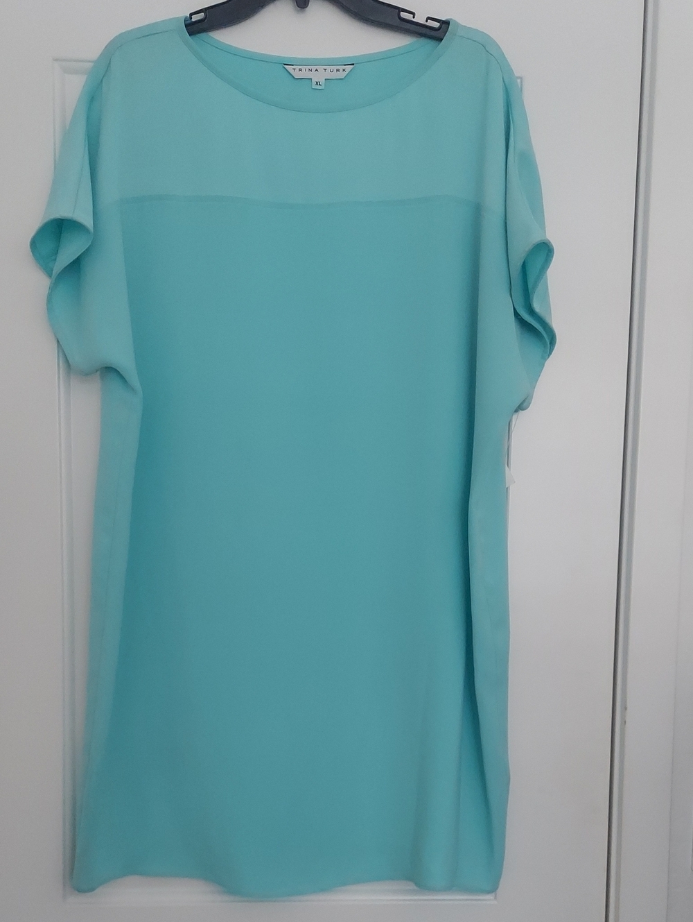 Trina Turk Aqua Short Sleeve Shift Top